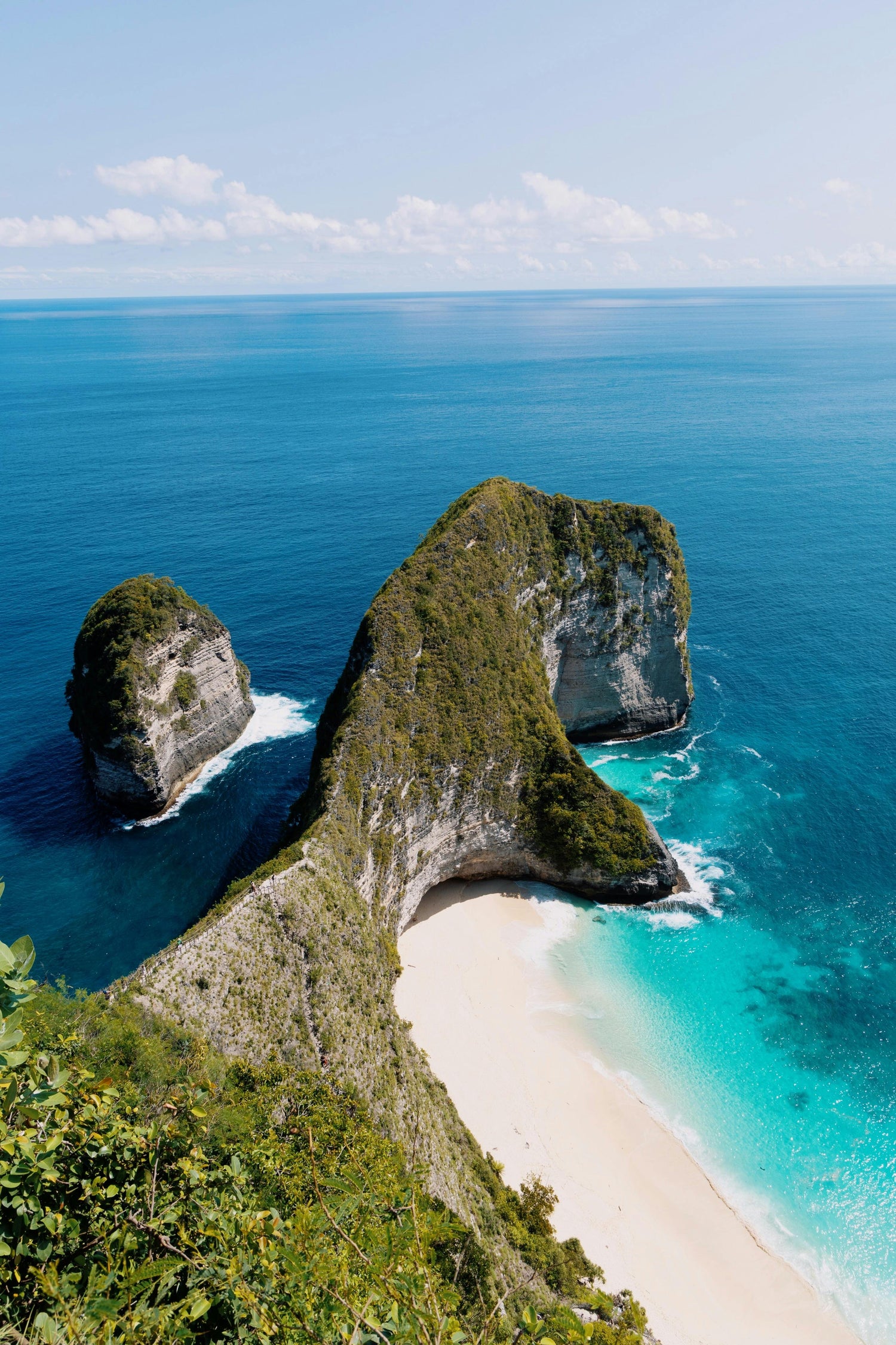 Top view of Kelingking beach in Bali