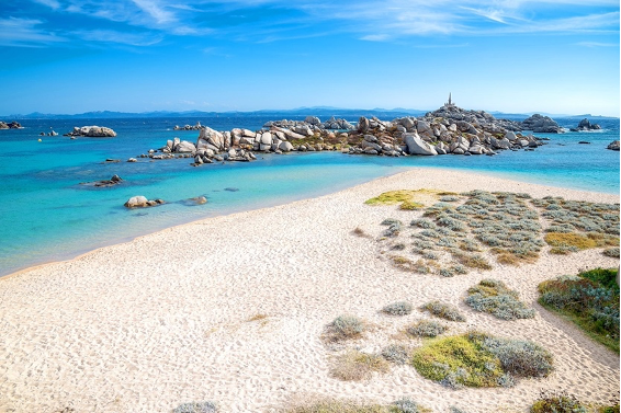 View of pristine beach Lavezzi Islands