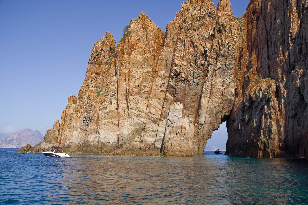 View from a boat of Calanques de Piana