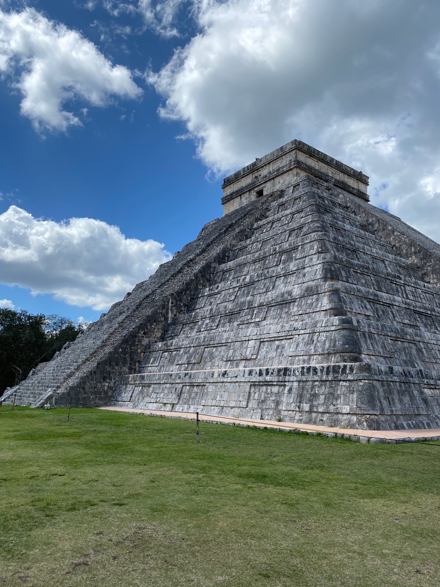 View of Chichenitza Mayan pyramid next to Tulum