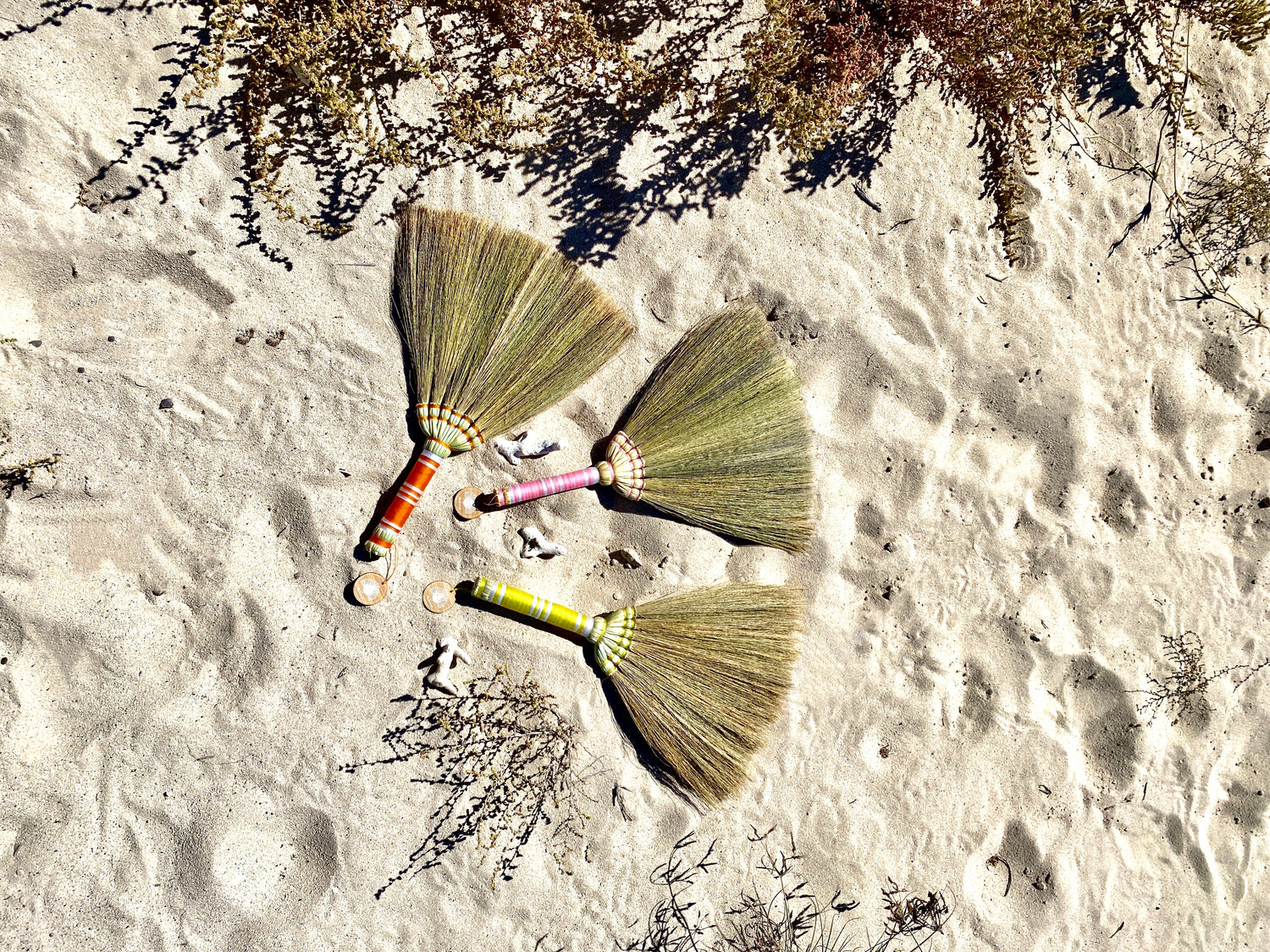 Beach brooms to clean the sand at the beach