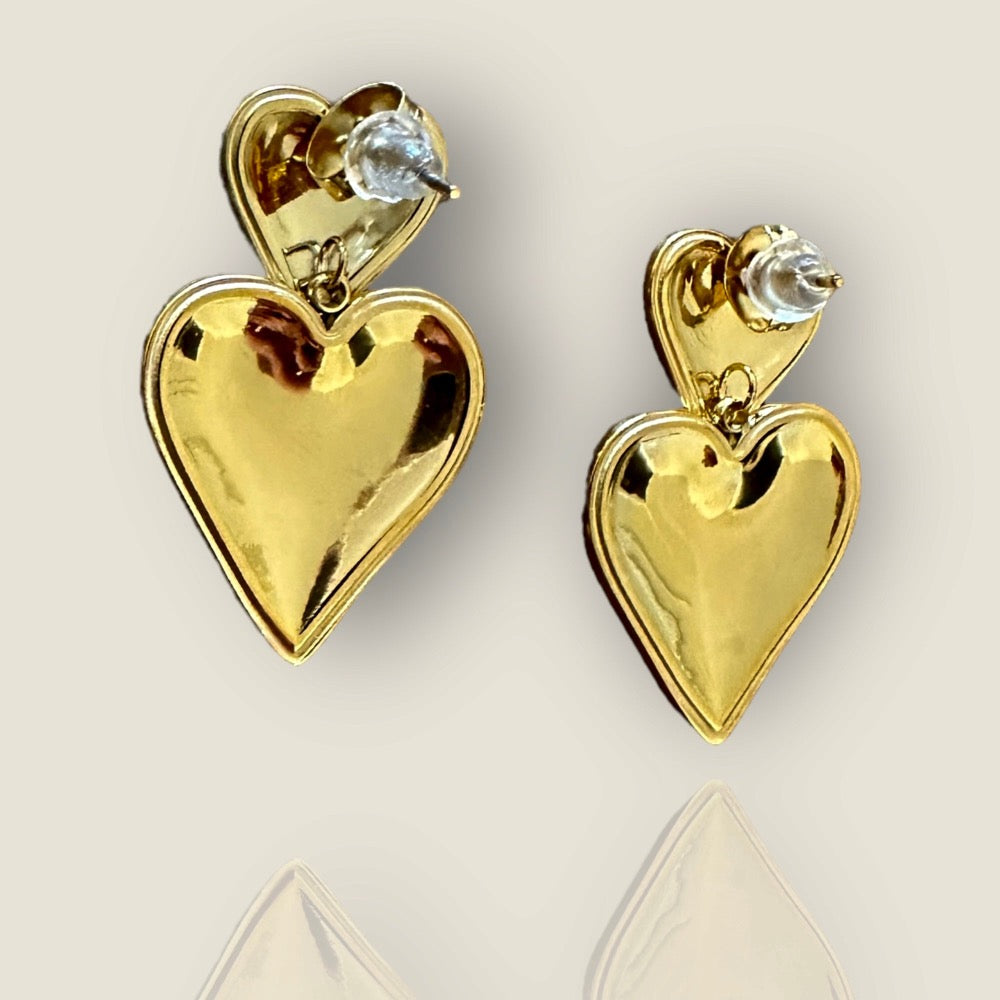 My Summer fan - heart shape gold plated earrings
