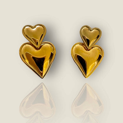 My Summer fan - heart shape gold plated earrings