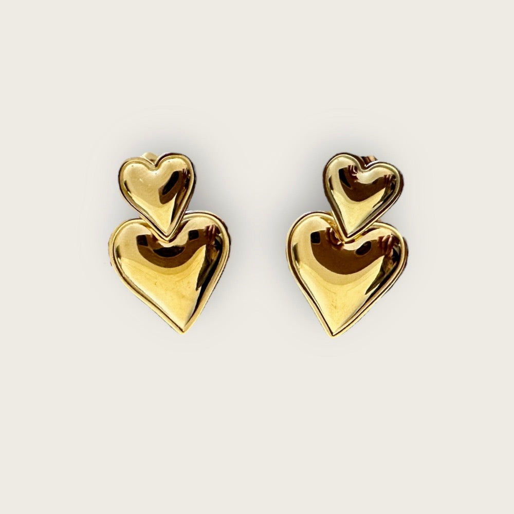 Heart shape - 18k gold plated earring