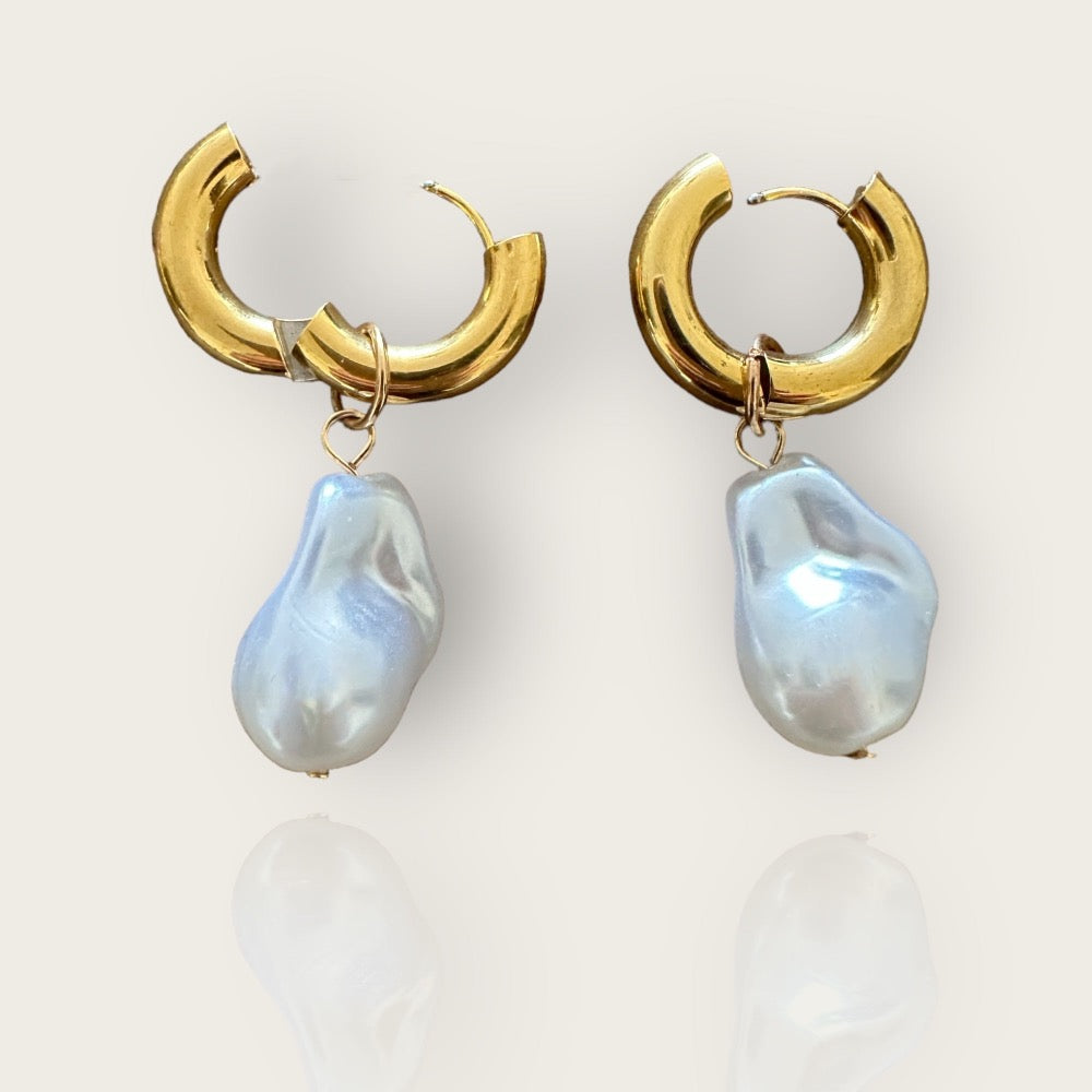 My Summer fan - gold plated hoops earrings