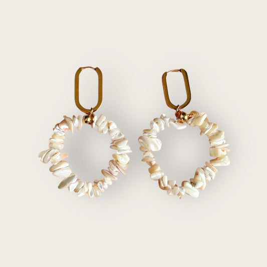 My Summer fan - Real seashell earrings