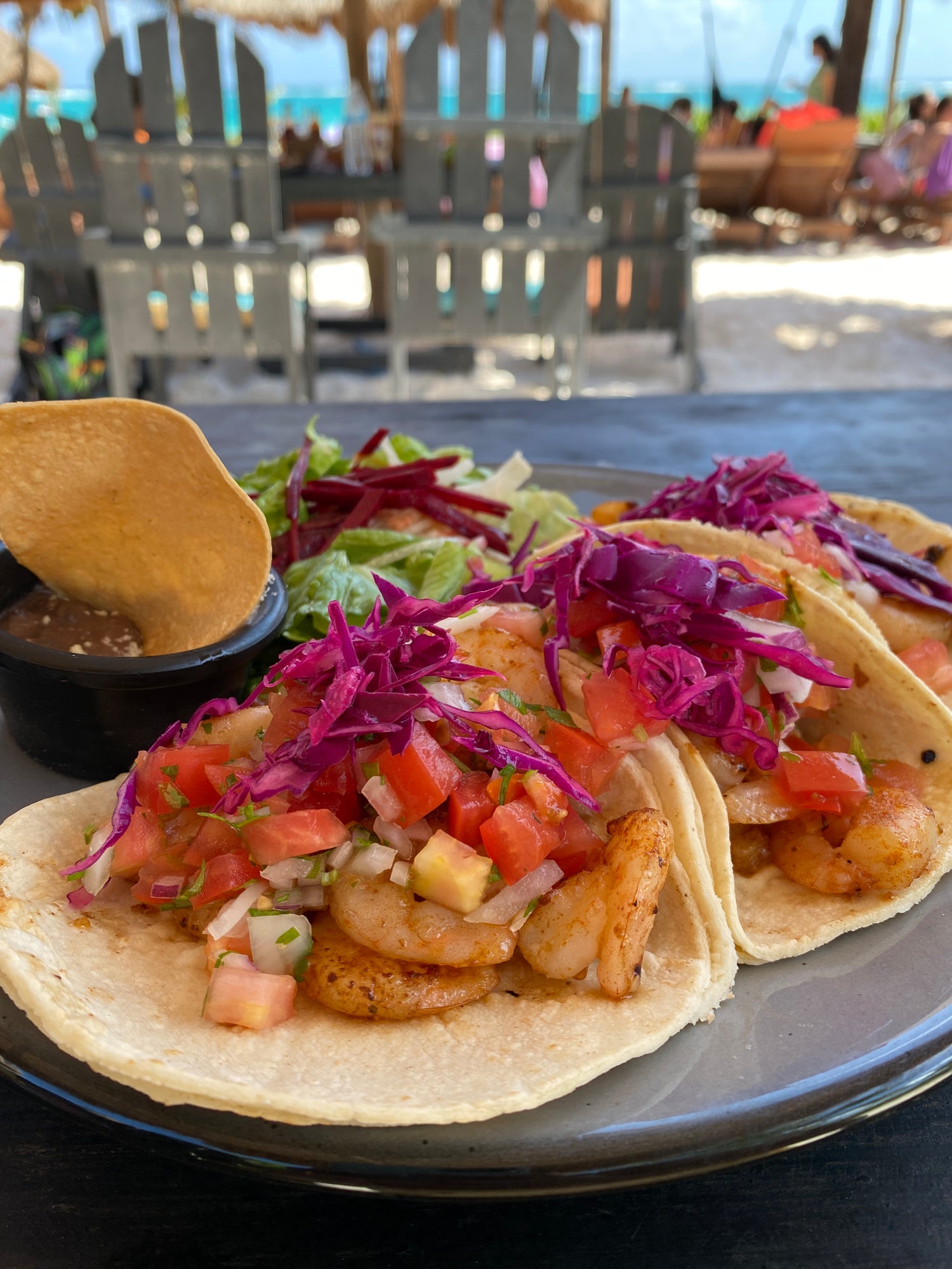 Lunch by Paraiso beach in Tulum