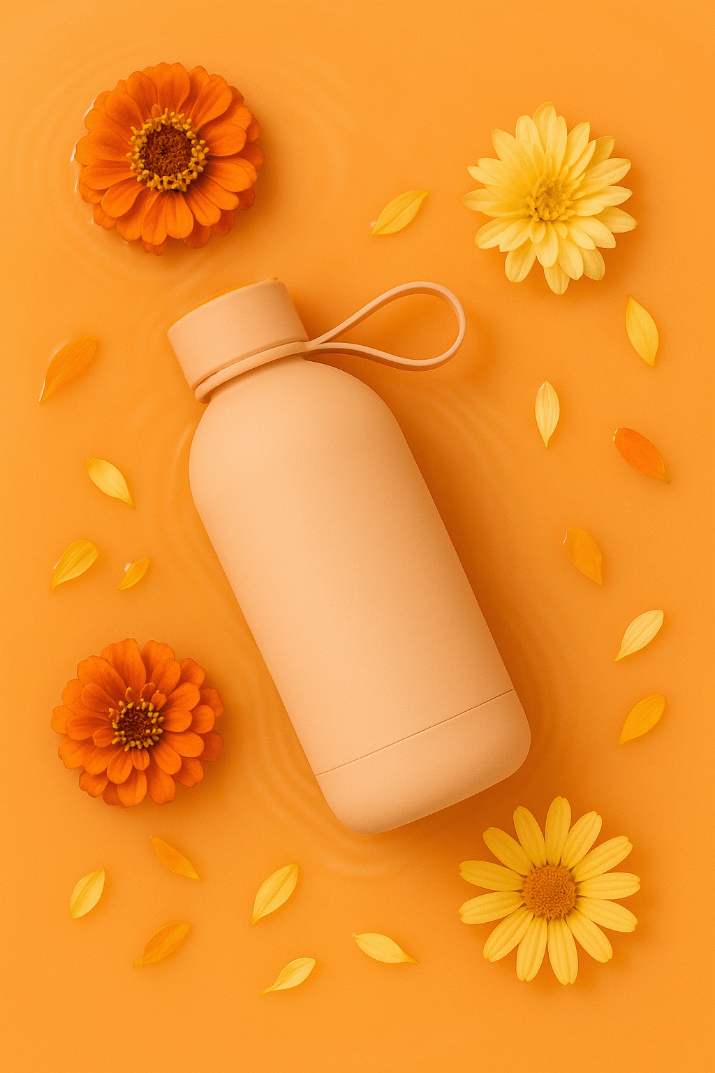 Gourde isotherme 500ml beige pastel avec fleurs sur fond orange – My Summer Fan

Beige insulated water bottle 500ml with orange flowers and orange background – My Summer Fan