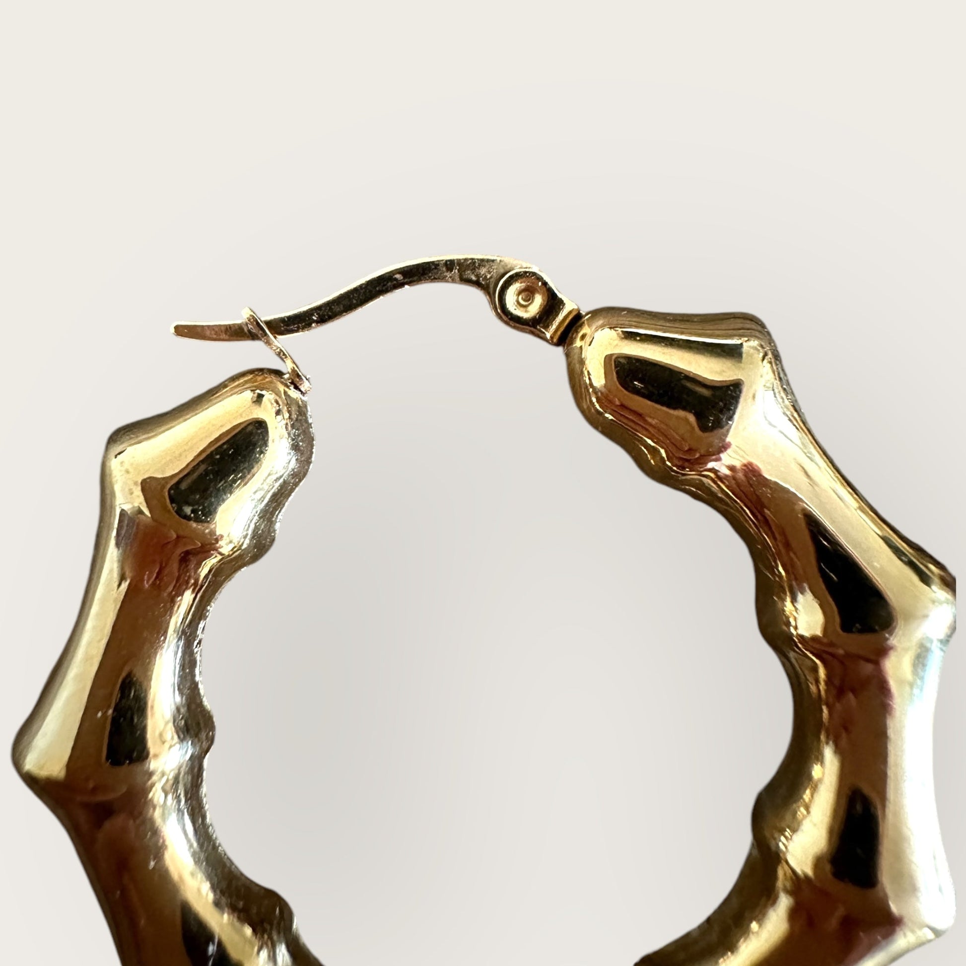 Stylish Gold - Plated Bamboo Hoop Earrings - My Summer fan